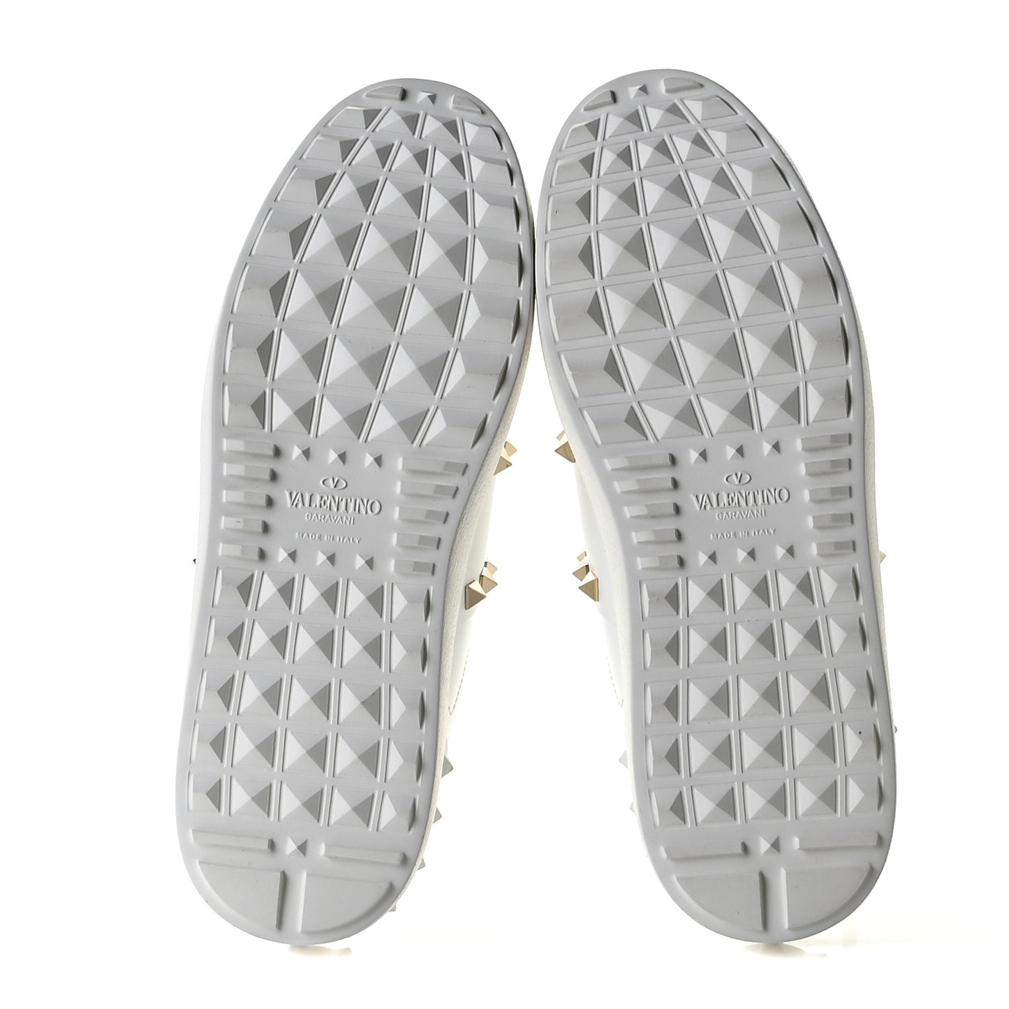 Calfskin Untitled Rockstud Sneakers 38.5 White