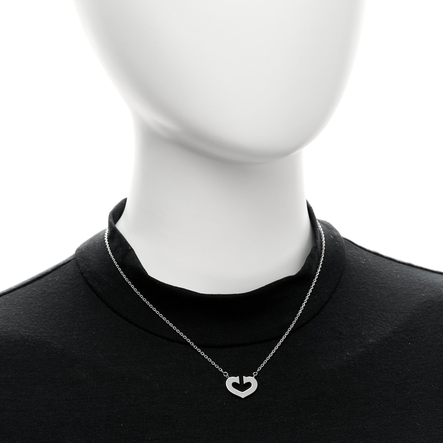 18K White Gold Medium Hearts and Symbols Necklace