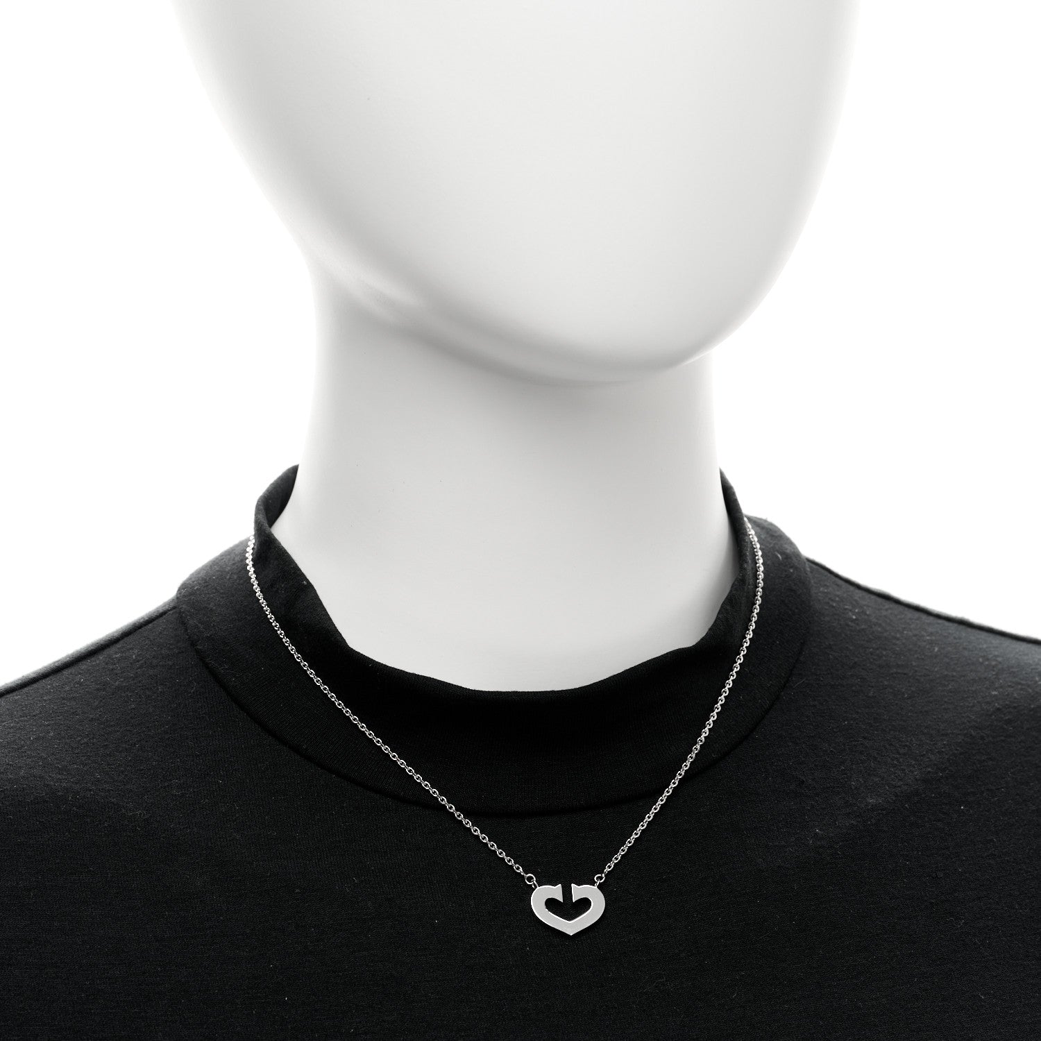 Cartier 18K White Gold Medium Hearts and Symbols Necklace 2 of 4