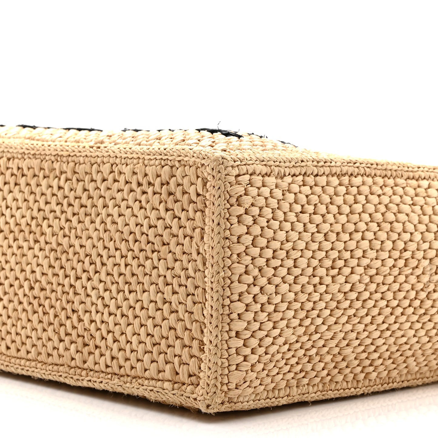 Raffia Small Paula's Ibiza Logo Tote Natural Tan Natural Tan