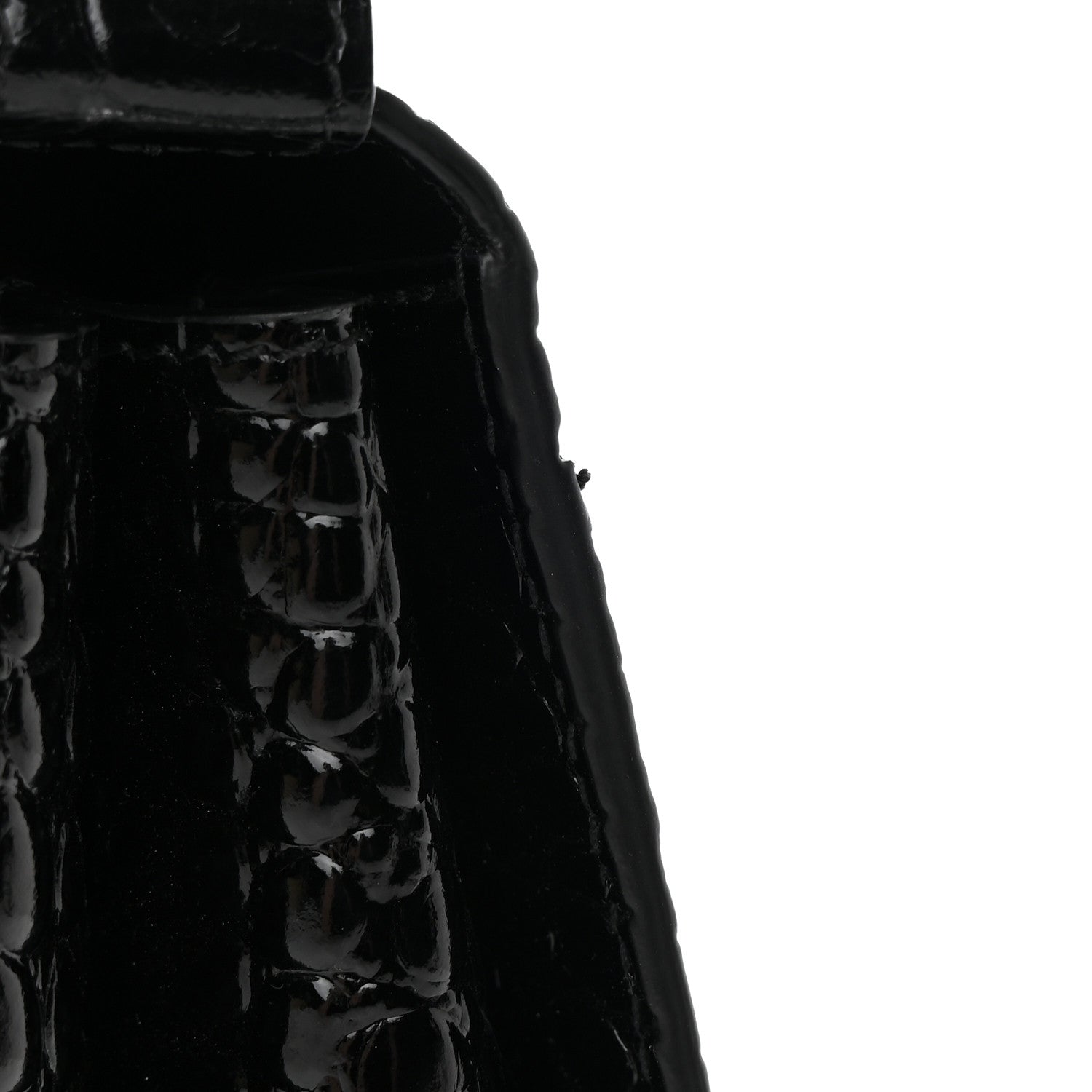 Balenciaga Shiny Calfskin Graffiti Logo Crocodile Embossed Medium Ghost Shoulder Bag Black White 13 of 13