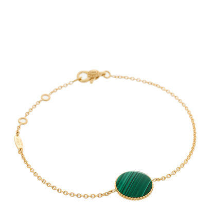 Christian Dior 18K Yellow Gold Diamond Malachite Rose Des Vents Bracelet 3 of 6