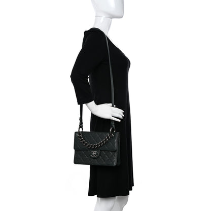 Chanel Caviar Quilted Medium Retro Class Flap Dark Green 2 of 11