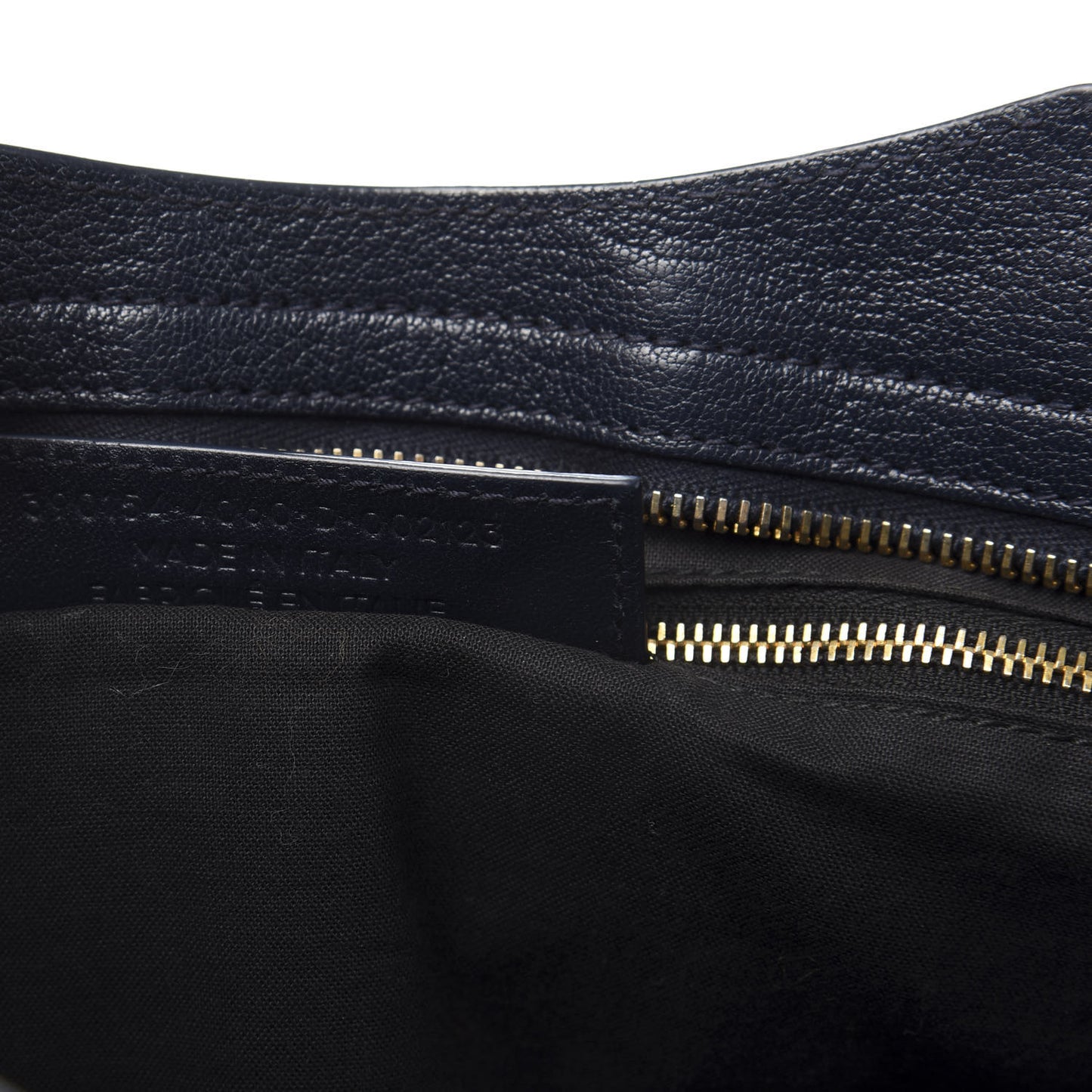 Chevre Gold Metallic Edge Hardware City Bleu Nuit Dark Sea
