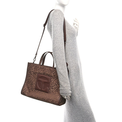 Telfar Monogram Jacquard Medium Shopping Bag Chocolate 2 of 9