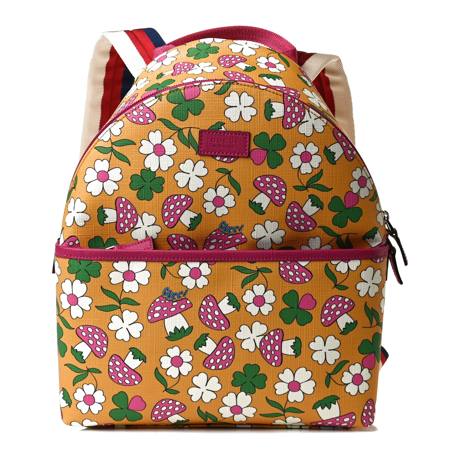 Gucci Canvas Childrens Flower Mushroom Print Backpack 1 of 9