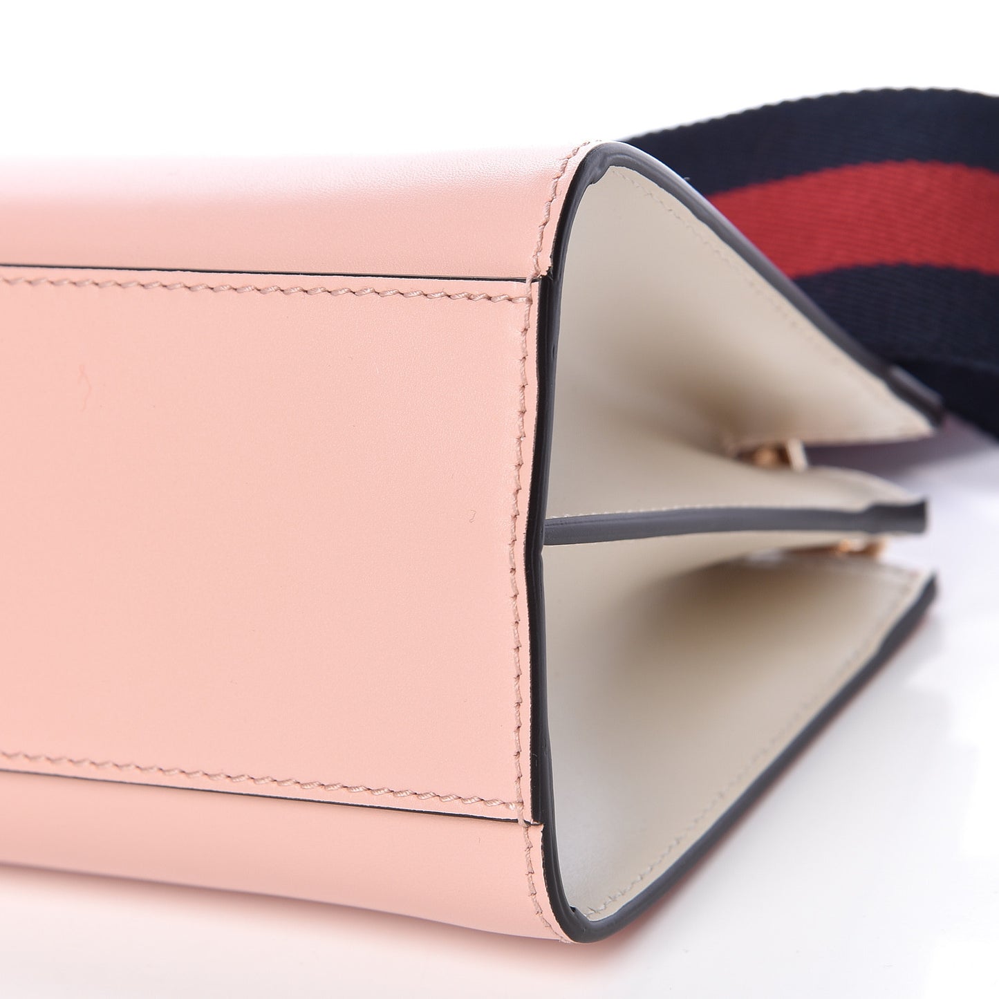 Nappa Bamboo Web Mini Nymphaea Top Handle Bag Perfect Pink Mystic White