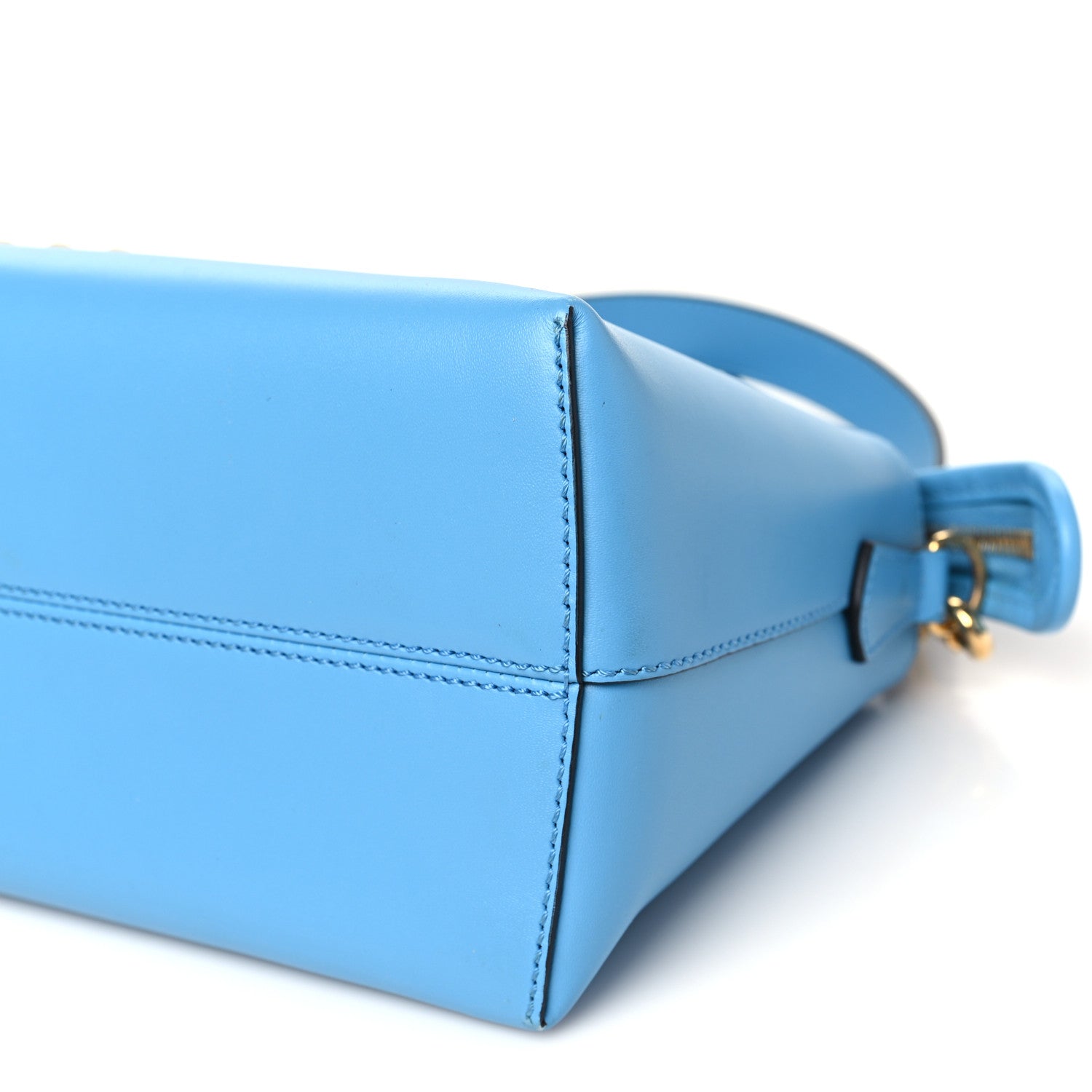 Fendi Vitello King Macro Stitchings Logo Medium By The Way Boston Bag Cyber Blue 8 of 8