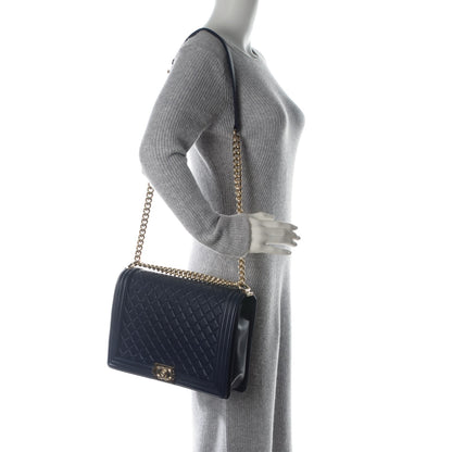 Chanel Lambskin Quilted Large Boy Flap Navy 2 of 7