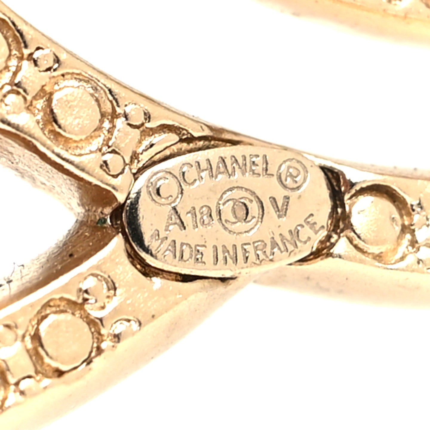 Chanel Crystal CC Brooch Light Gold 4 of 4