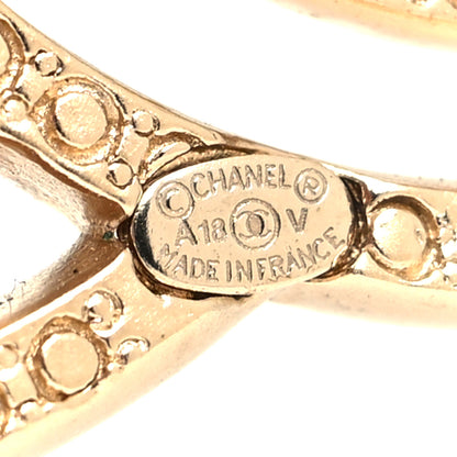 Chanel Crystal CC Brooch Light Gold 4 of 4