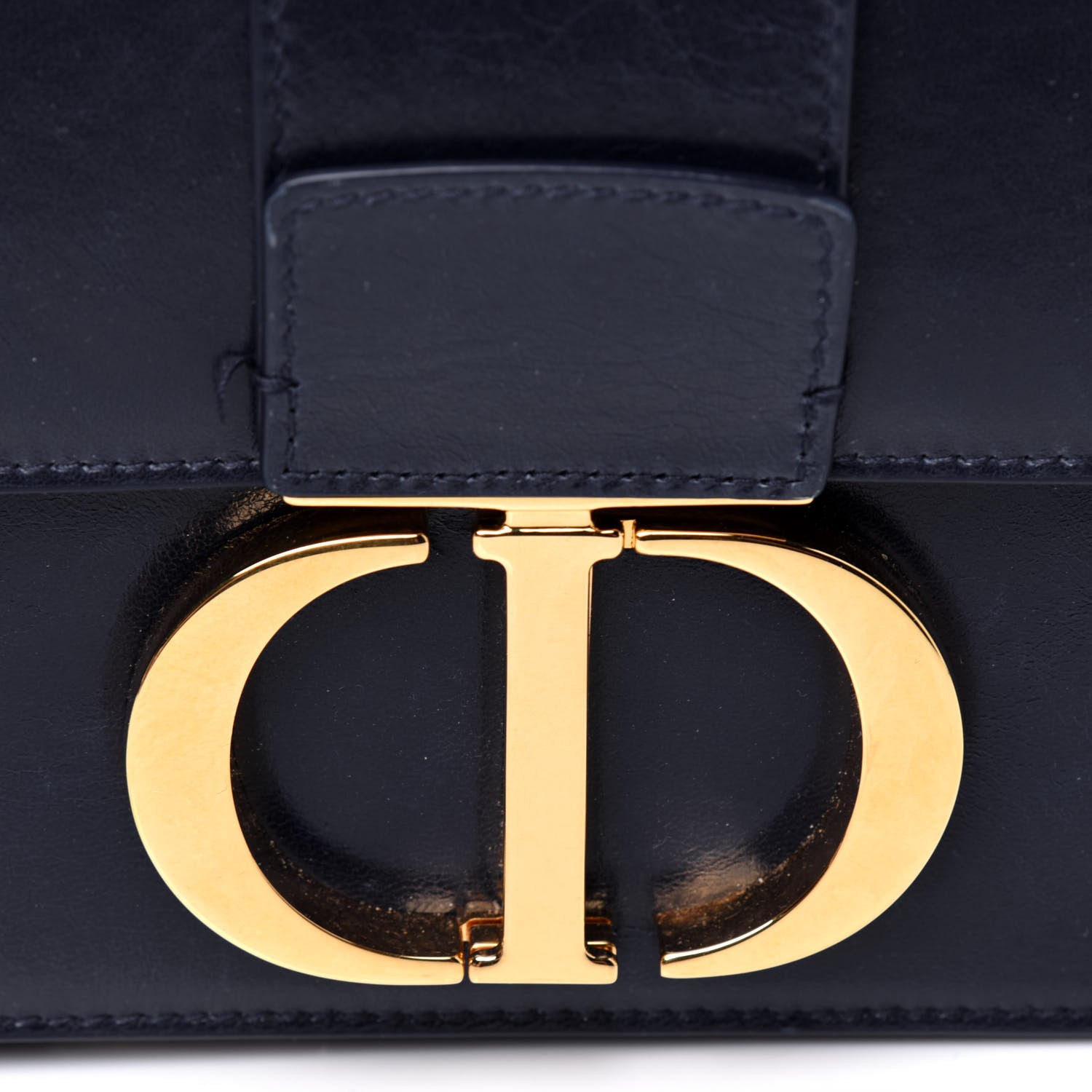 Christian Dior Shiny Crinkled Lambskin 30 Montaigne Flap Bag Indigo 16 of 20