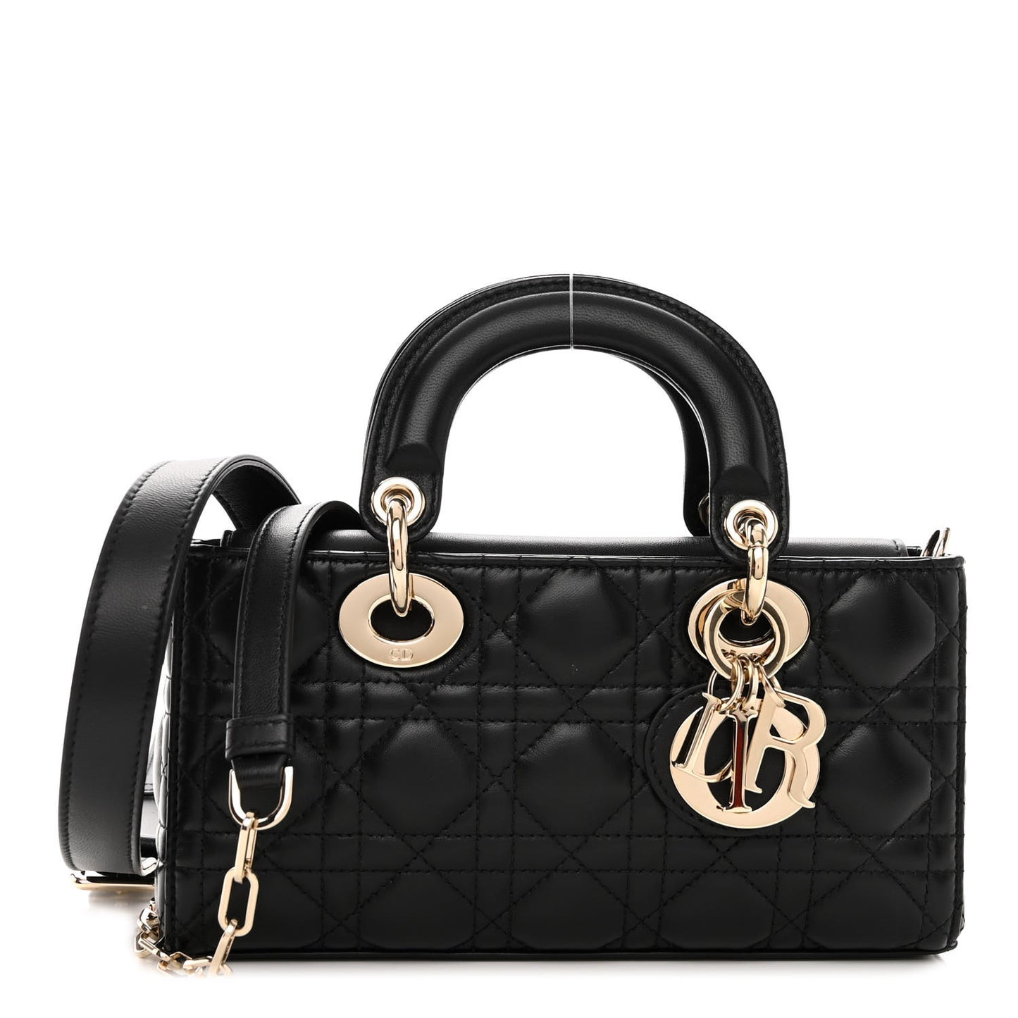 Lambskin Cannage Small Lady D-Joy Black