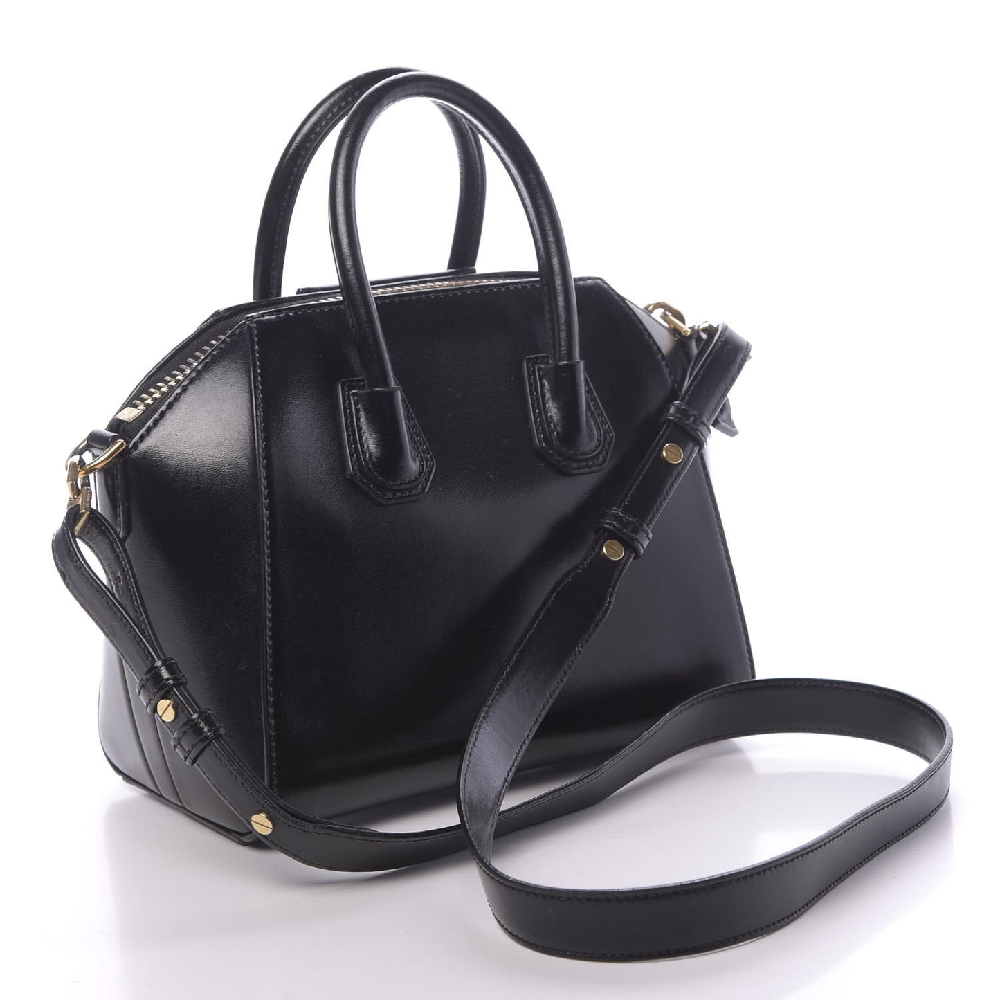Shiny Lord Calfskin Mini Antigona Black