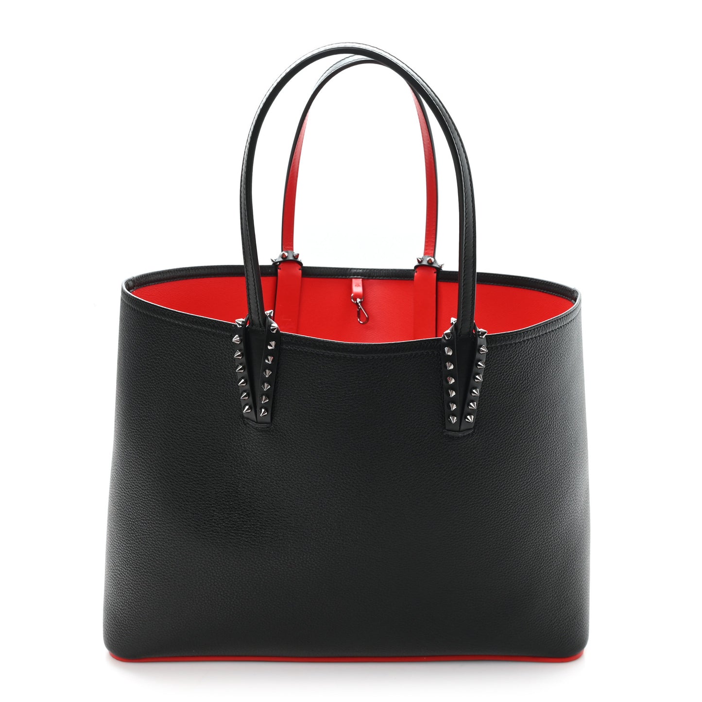 Calfskin Empire Spikes East West Cabata Tote Black