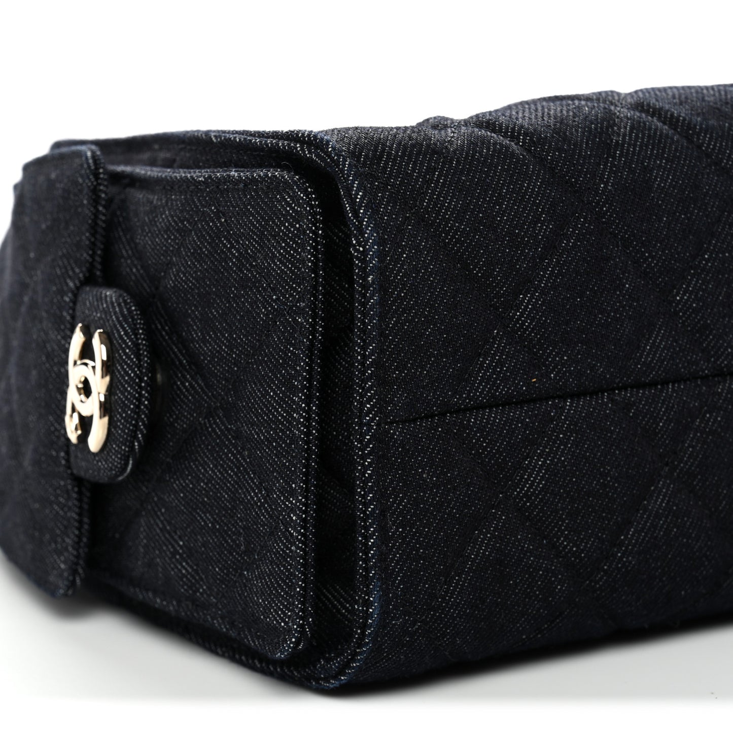 Denim Quilted Mini Chanel 25 Handbag Dark Blue