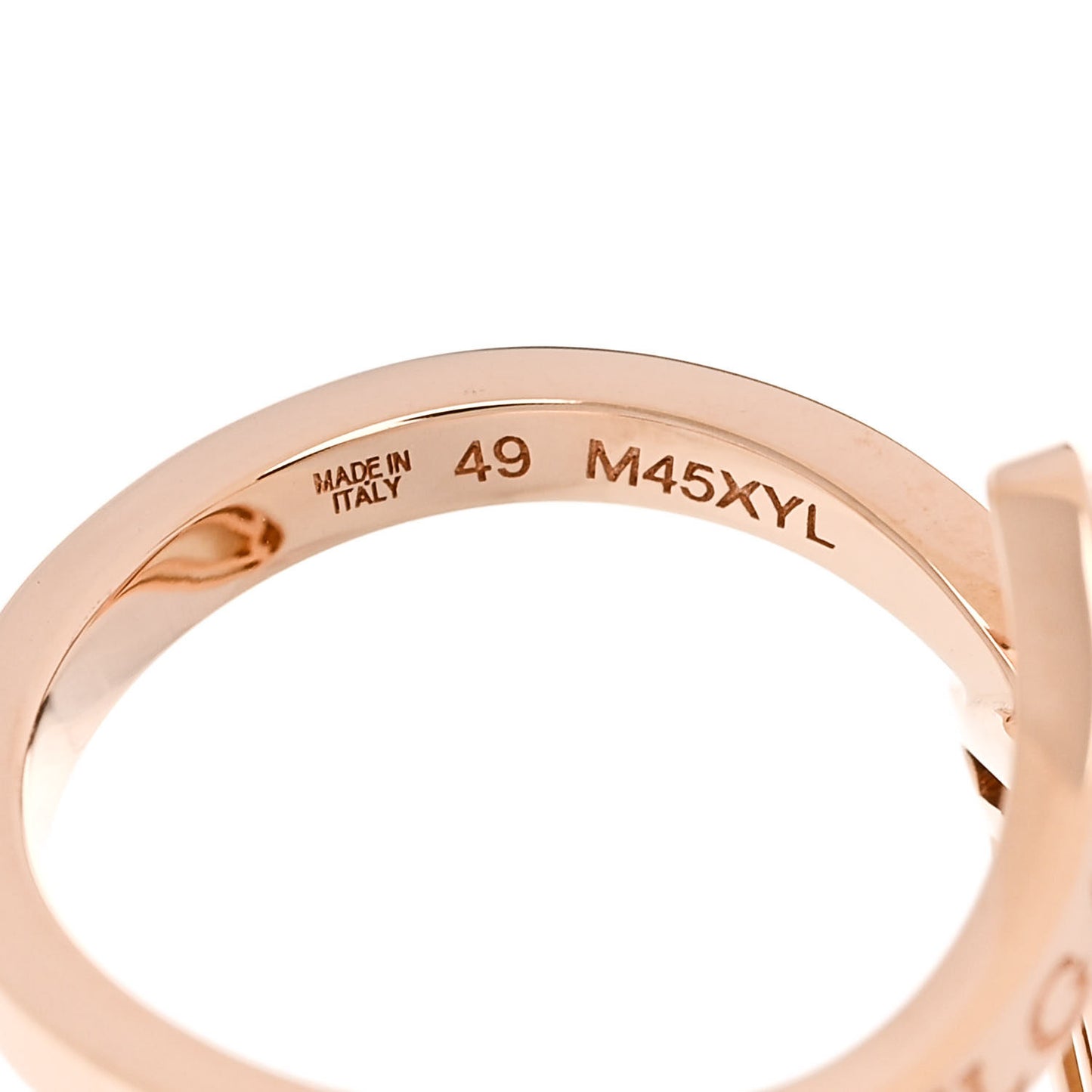 18K Rose Gold Diamond Mother of Pearl Gelati Ring 49 4.75