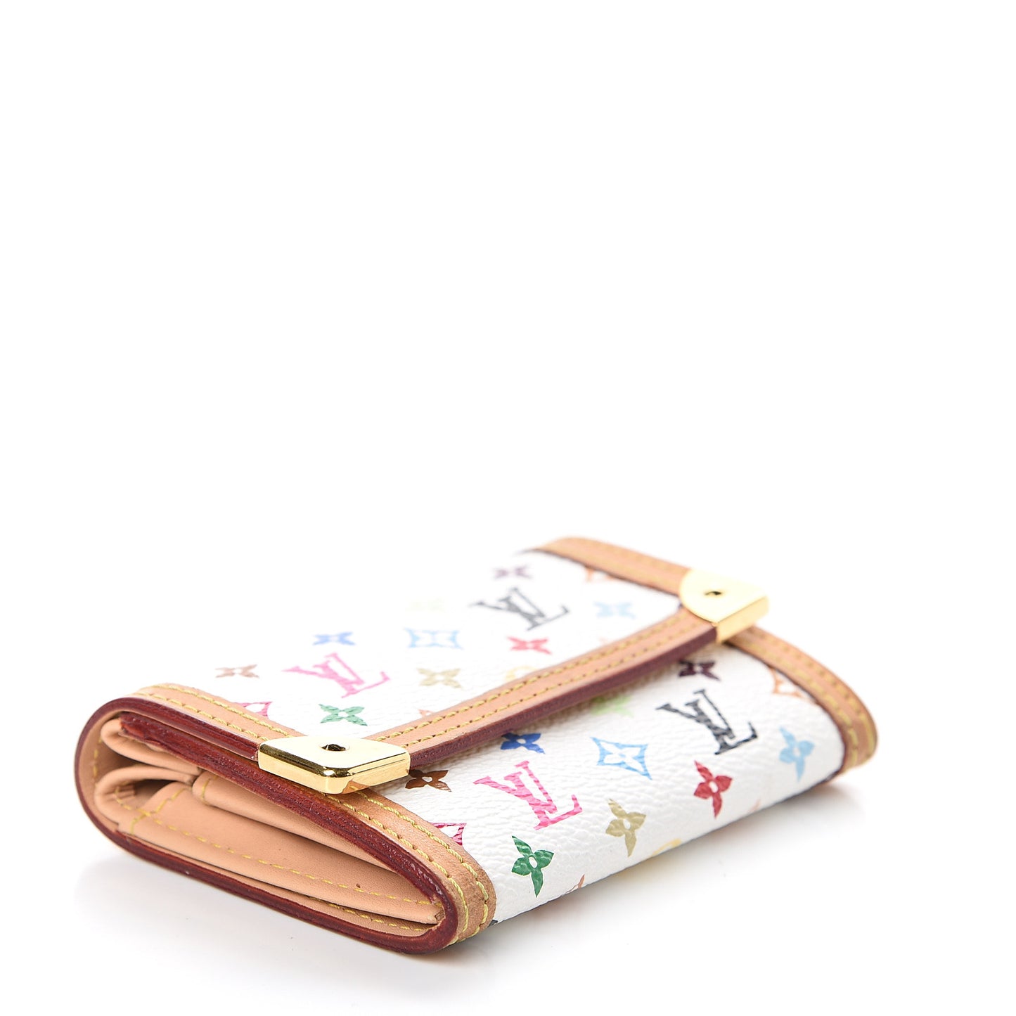 Monogram Multicolor Porte-Monnaie Plat Coin Purse White