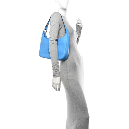 Versace Grained Calfskin La Medusa Medium Hobo Crossbody Blue 3 of 11