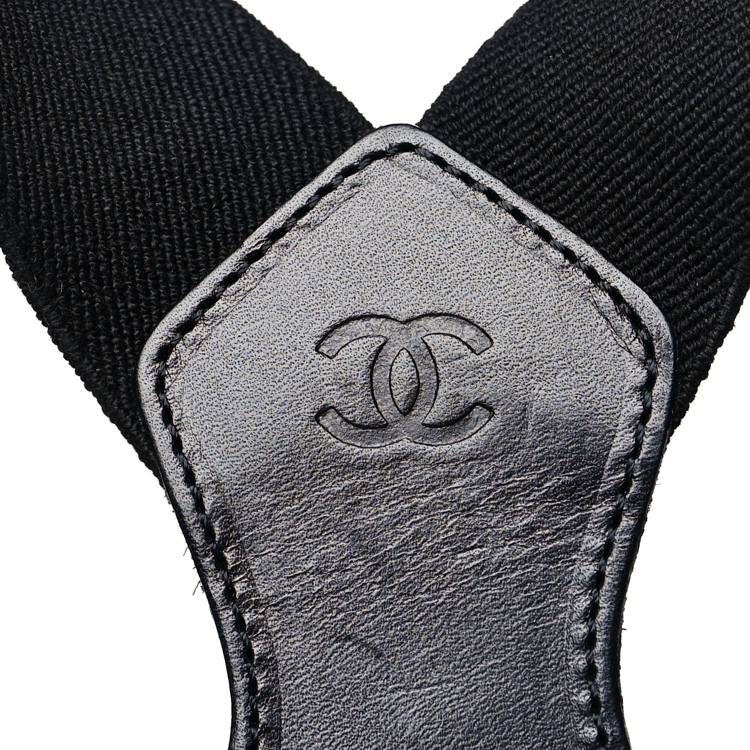 Chanel Logo Suspenders Black White 3 of 4