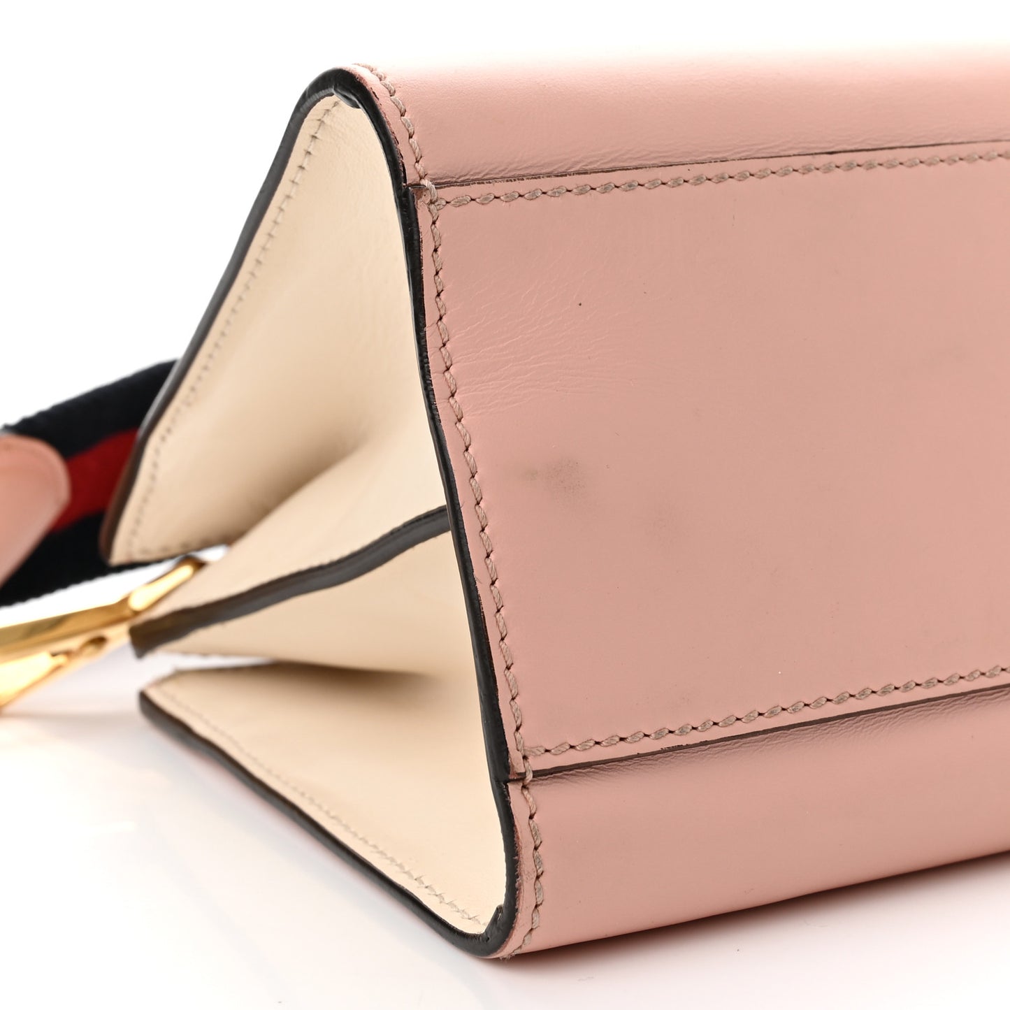 Nappa Bamboo Web Mini Nymphaea Top Handle Bag Perfect Pink Mystic White