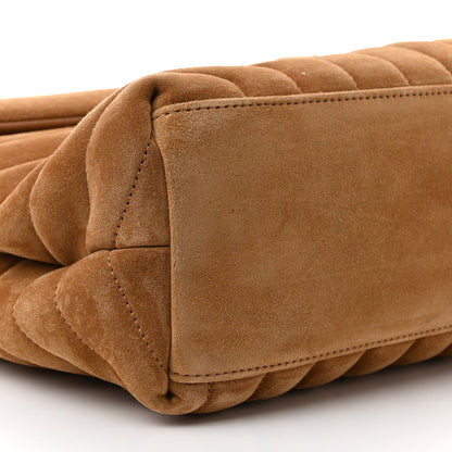 Saint Laurent Suede Y Quilted Monogram Medium Loulou Chain Satchel Cinnamon 8 of 9