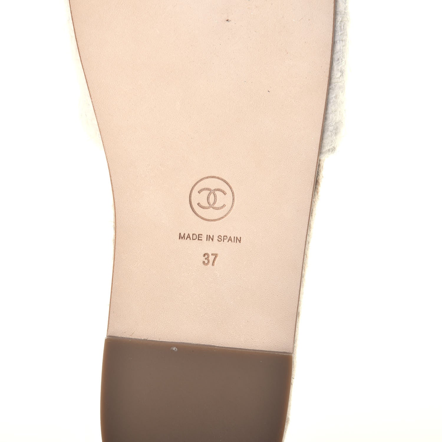 Chanel Tweed Grosgrain CC Espadrille Slip On Sandals 37 White Black 6 of 9