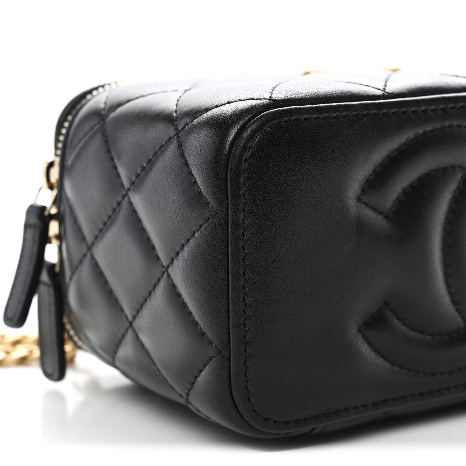 Chanel Lambskin Quilted Small Pillow Crush Vanity Case With Chain Black 9 of 12