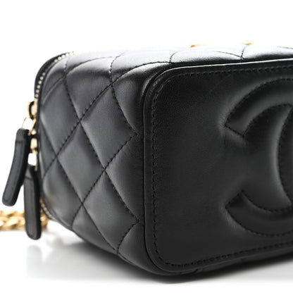 Chanel Lambskin Quilted Small Pillow Crush Vanity Case With Chain Black 9 of 12