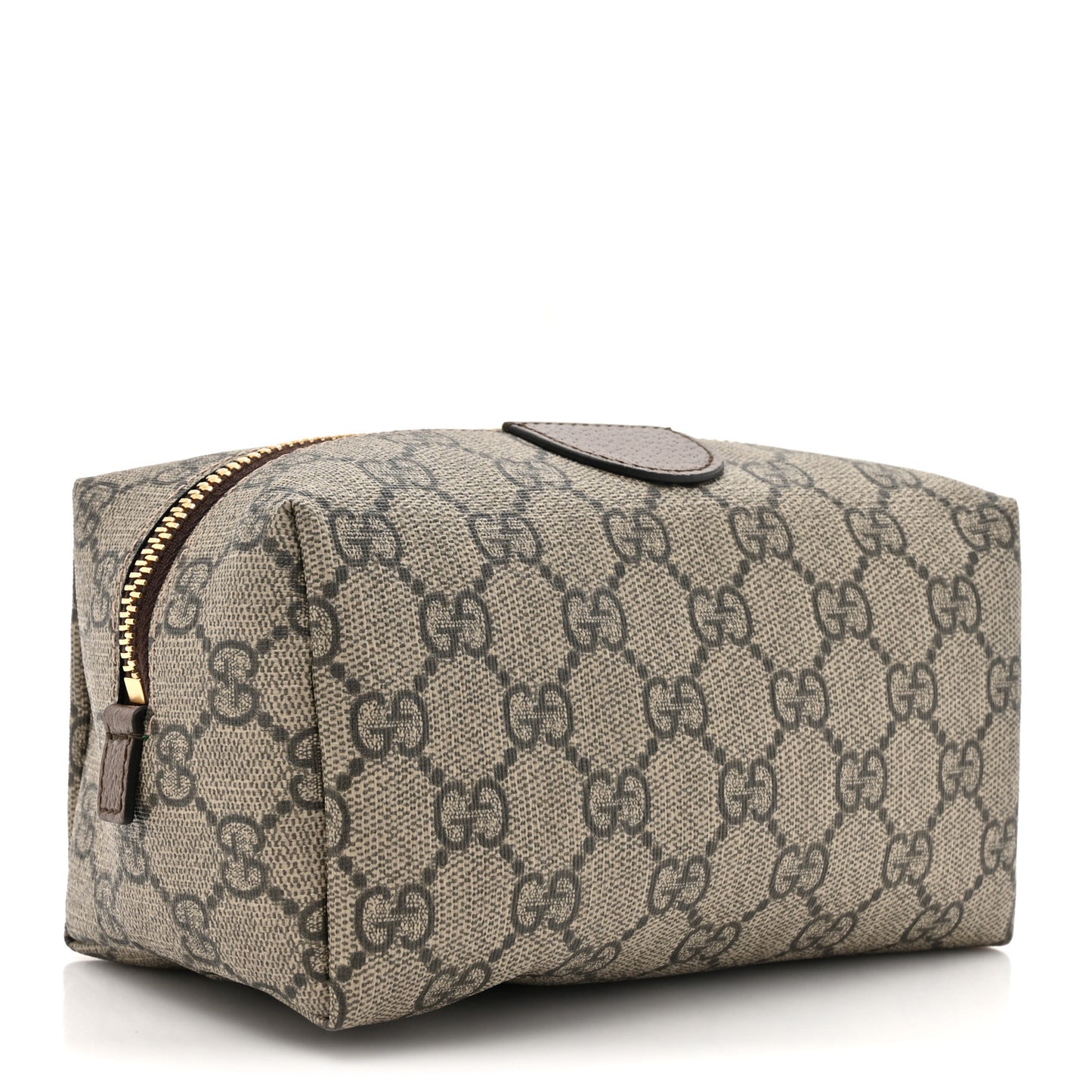 Soft GG Supreme Monogram Calfskin Medium Ophidia Cosmetic Case Beige Ebony New Acero