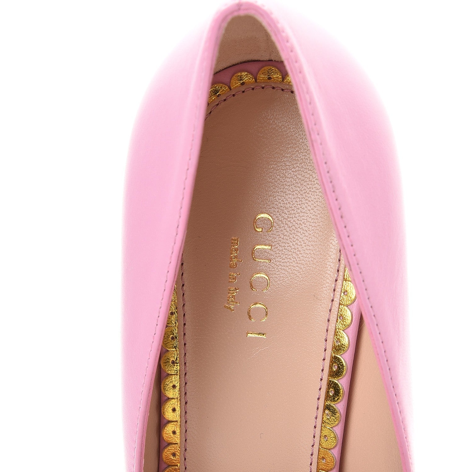 Gucci Nappa Queen Margaret Bow Mid Heel Pumps 40.5 Sugar Pink 7 of 10