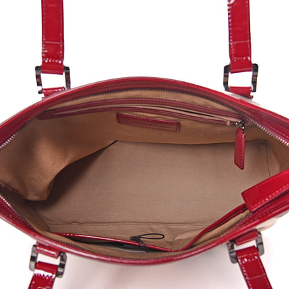 Burberry Patent Nova Check Shopper Tote Red 7 of 10