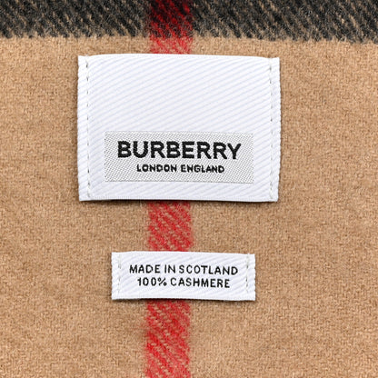Burberry Cashmere Giant Check Fringe Scarf Archive Beige 3 of 4