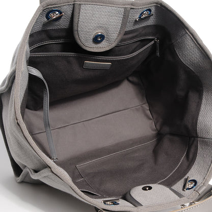 Chanel Canvas Deauville Large Tote Grey 5 of 7