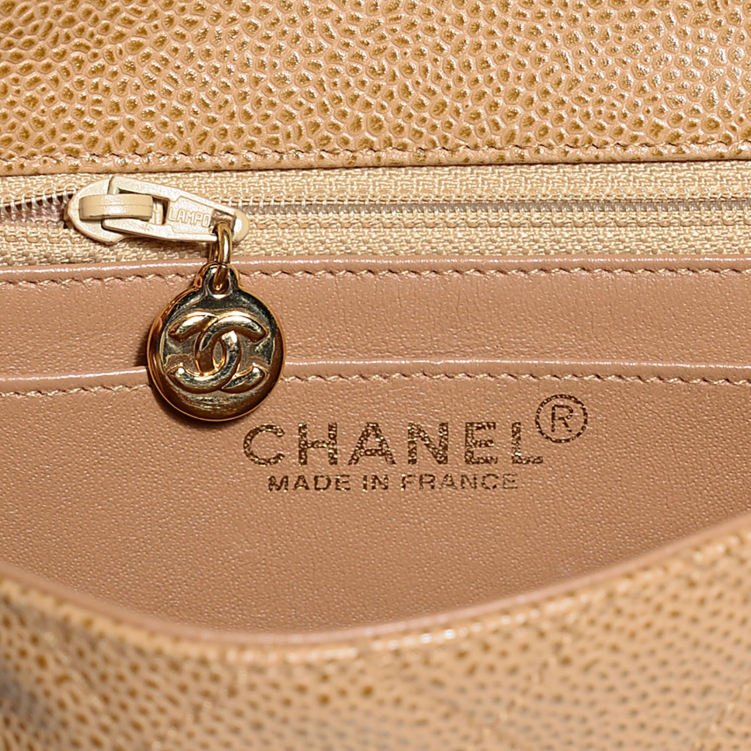 Chanel Caviar Quilted Mini Square Flap Beige 7 of 9