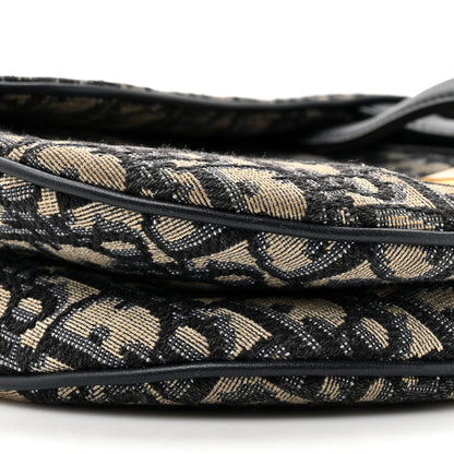 Christian Dior Oblique Saddle Bag Blue 10 of 18