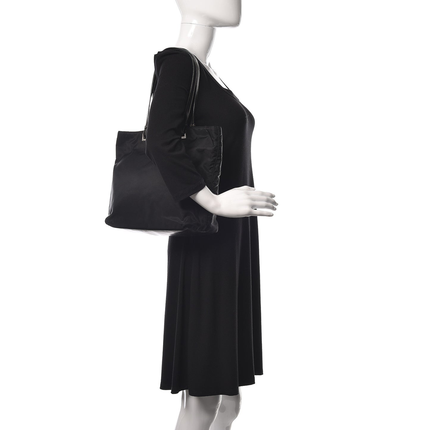 Tessuto Nylon Soft Calf Tote Nero Black