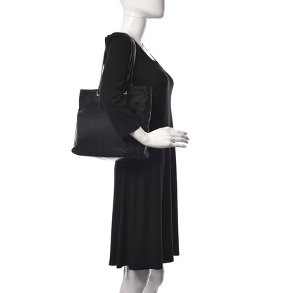 Prada Tessuto Nylon Soft Calf Tote Nero Black 2 of 11