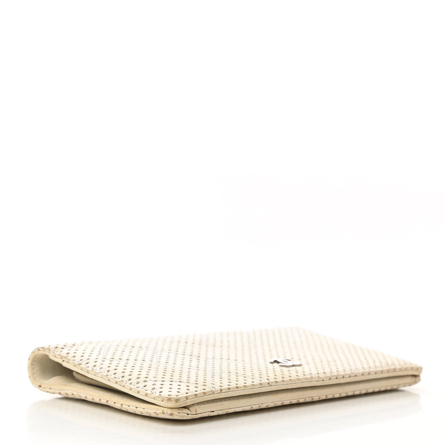 Chanel Lambskin Perforated Yen Wallet White 4 of 13