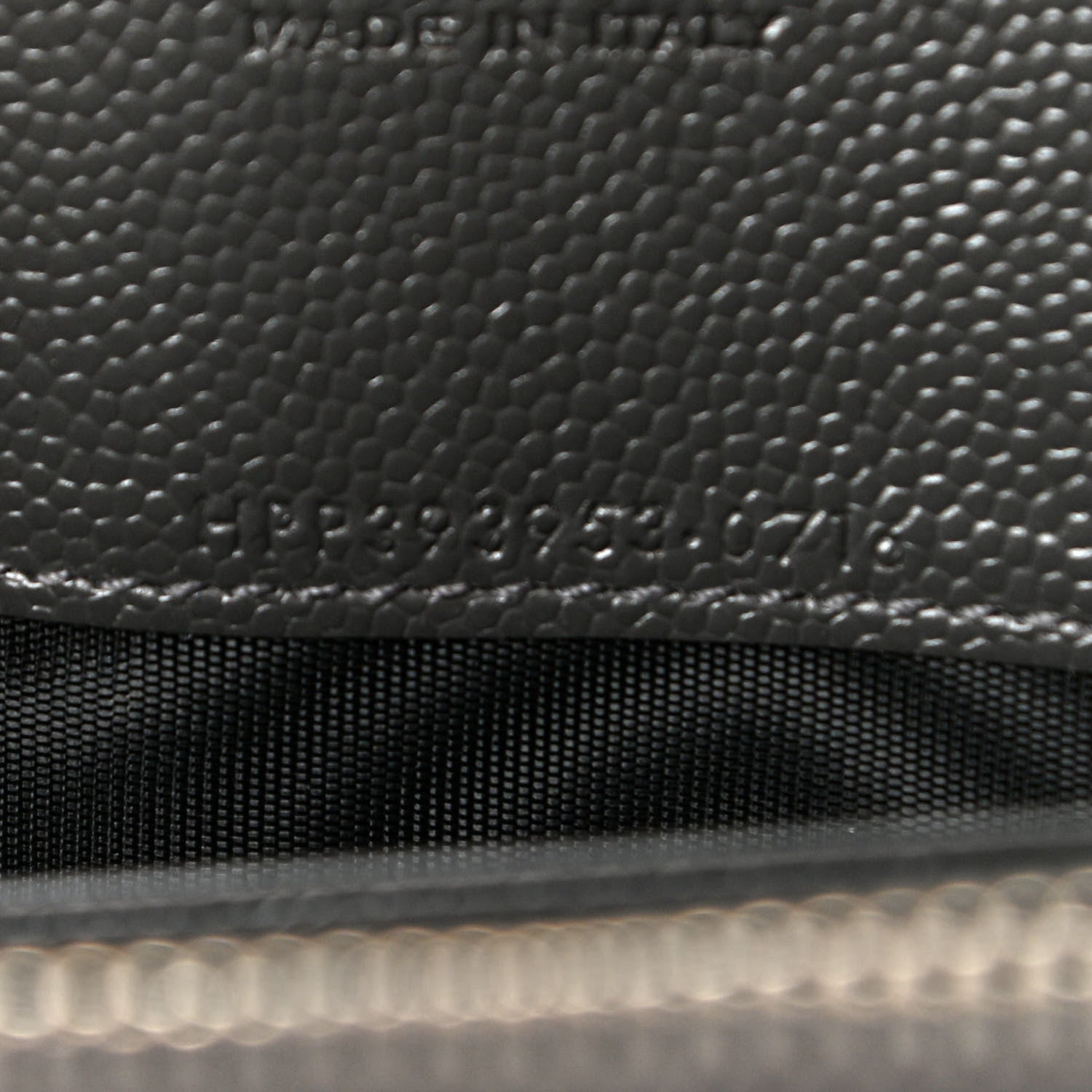 Saint Laurent Grain De Poudre Matelasse Chevron Monogram Envelope Chain Wallet Dark Smog 8 of 11