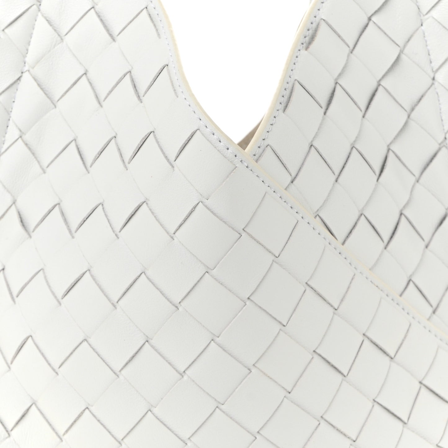 Nappa Intrecciato Small Solstice Hobo White