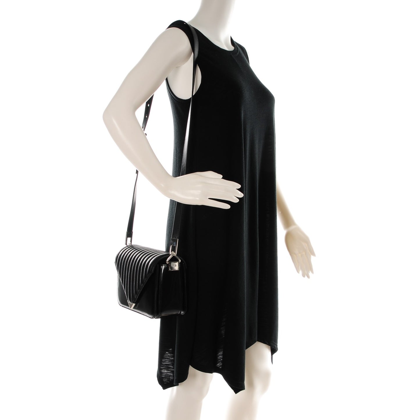 Calfskin Quilted Prisma Envelope Crossbody Black