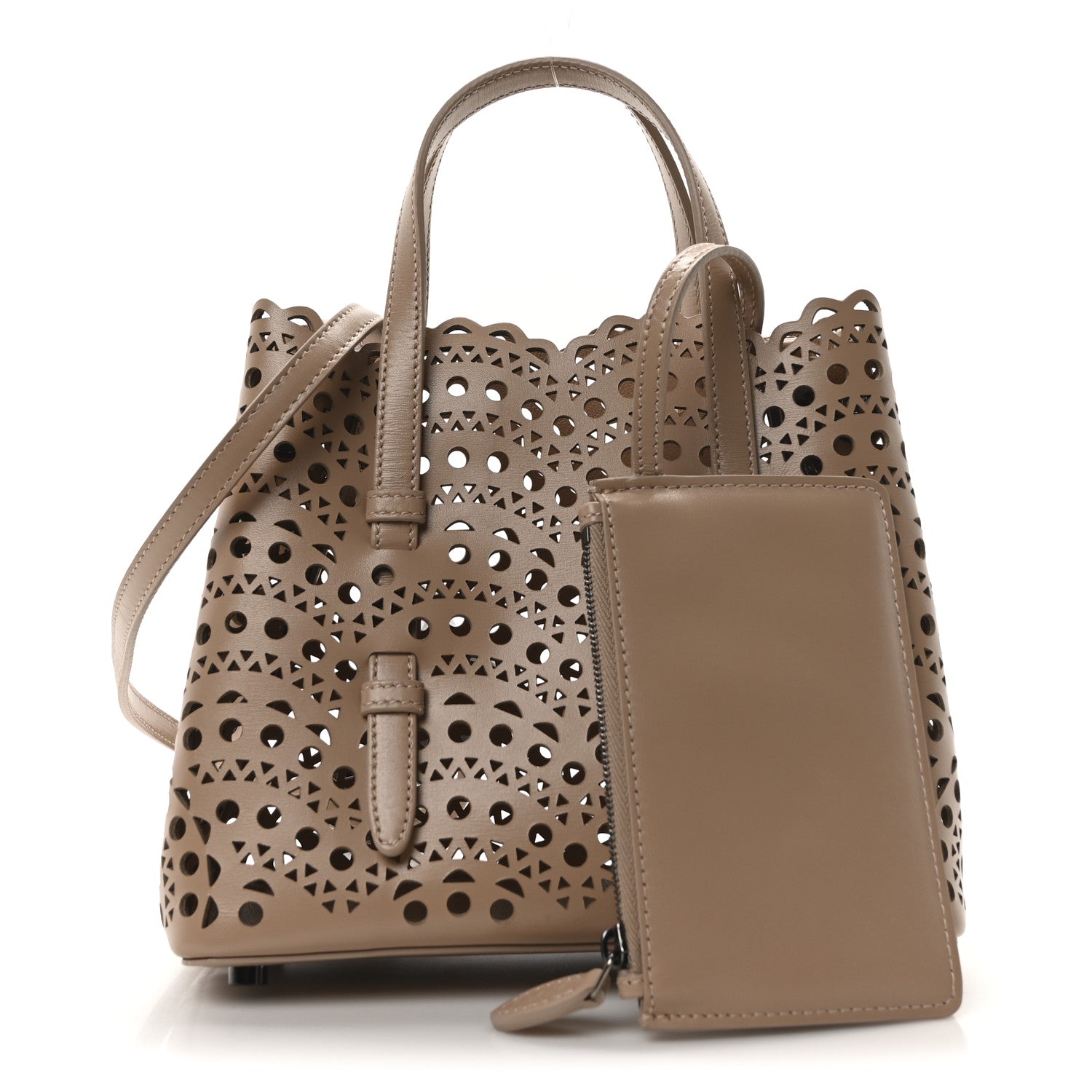 Alaia Calfskin Vienne Wave Mina 25 Bag Sable 3 of 10