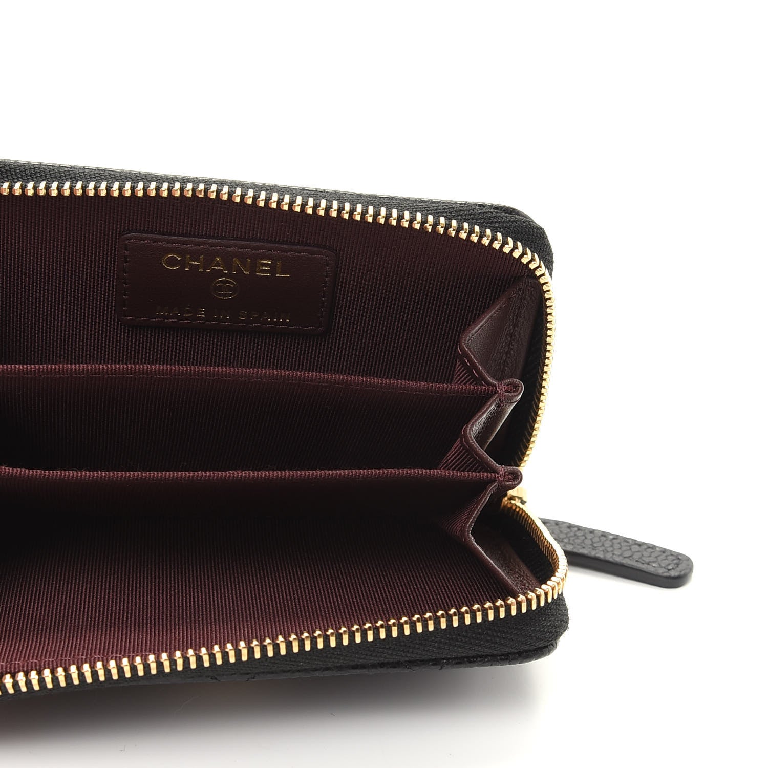 Chanel Caviar Quilted Zip Coin Purse Black 5 of 10