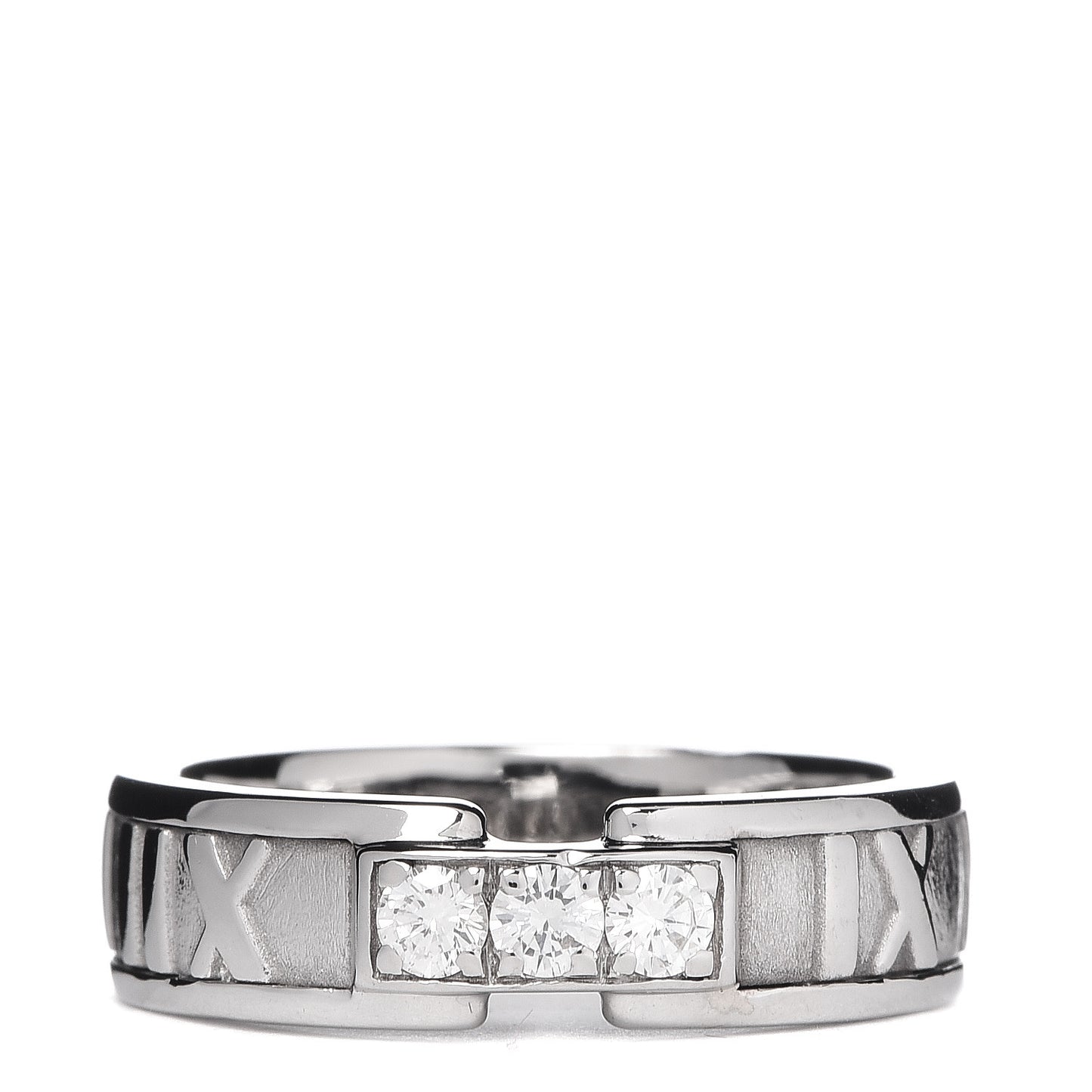 18K White Gold Diamond Atlas Ring 50 5.5