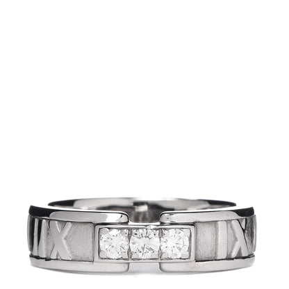 Tiffany 18K White Gold Diamond Atlas Ring 50 5.5 1 of 4