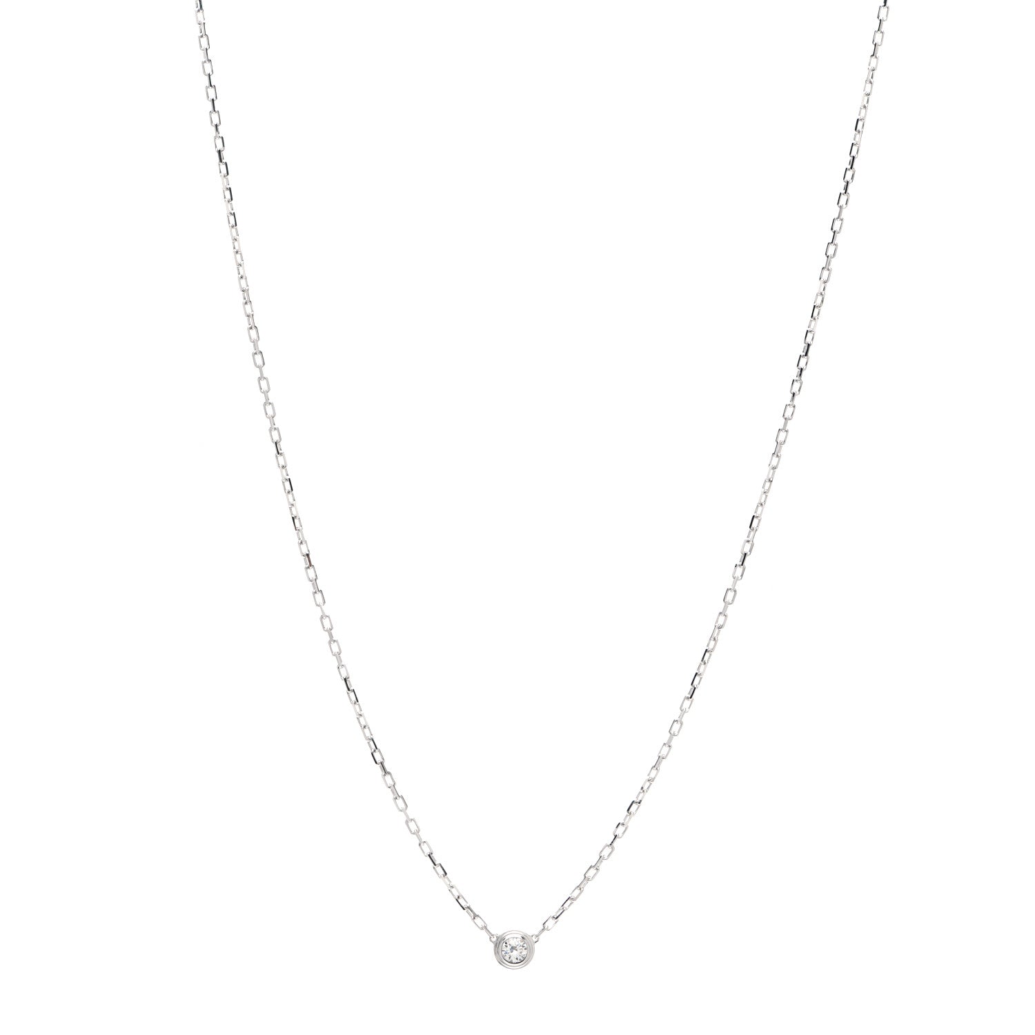 Cartier 18K White Gold Diamond SM D'Amour Pendant Necklace 1 of 6