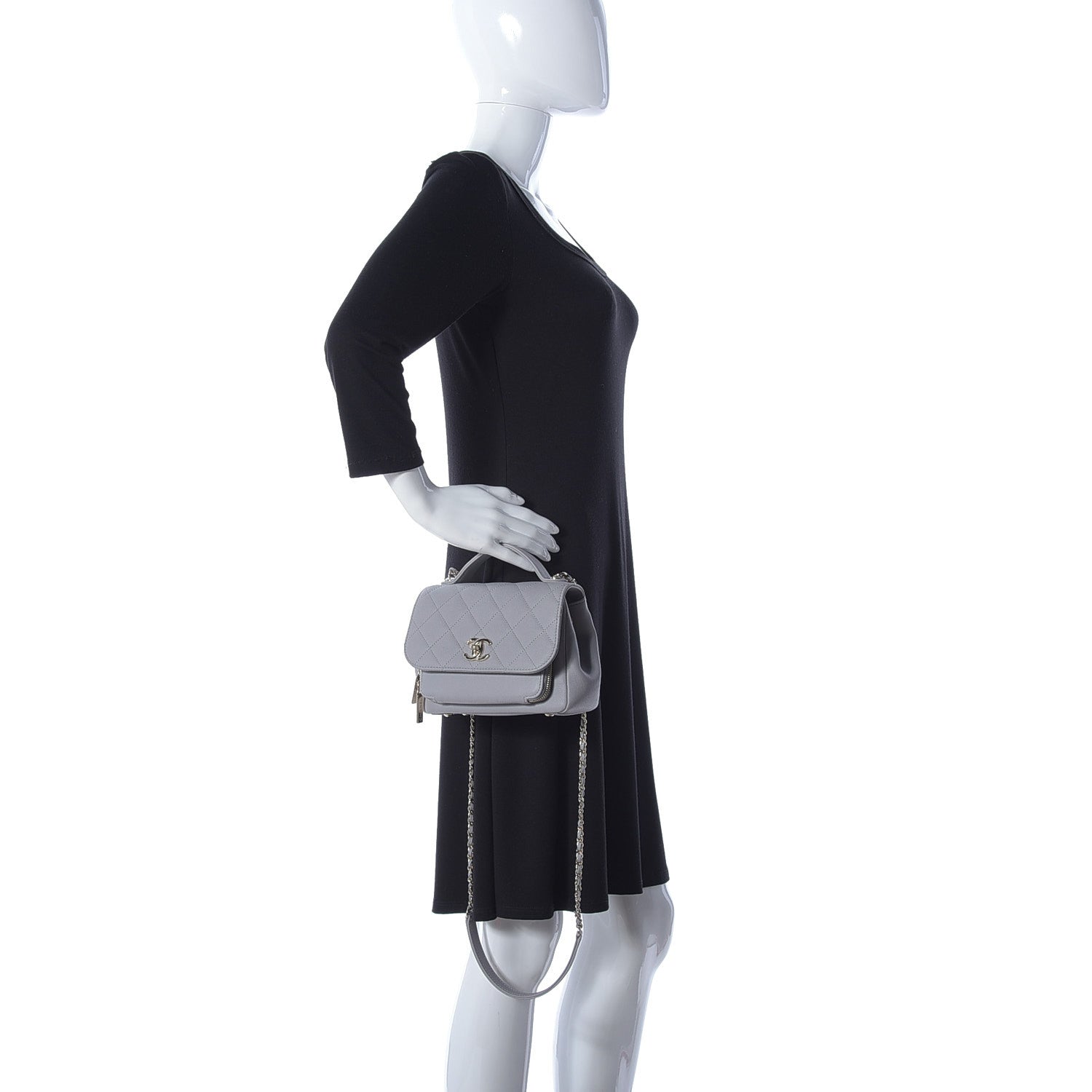 Chanel Caviar Quilted Small Business Affinity Flap Grey 3 of 10