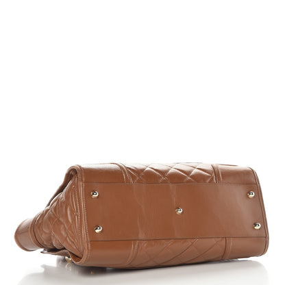 Burberry Calfskin Quilted Large Manor Tote Tan 4 of 18