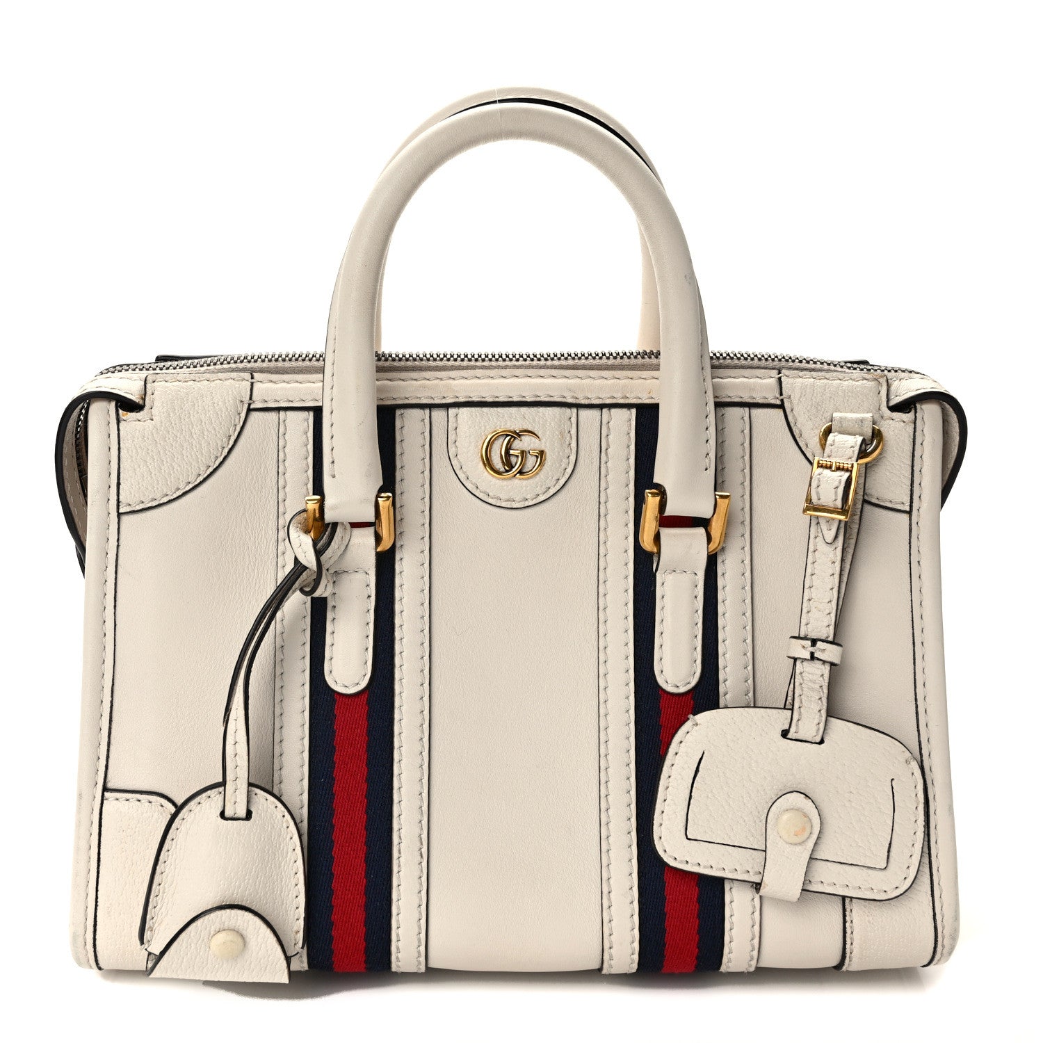 Gucci Koi Calfskin Small Bauletto Duffle Top Handle Bag Mystic White 1 of 17
